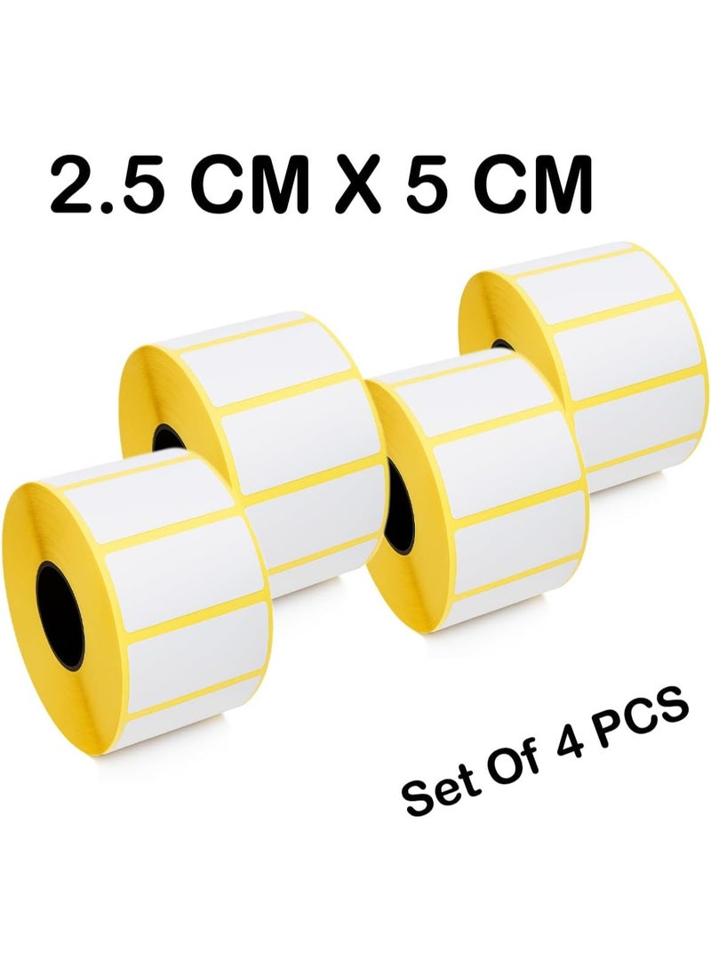 Barcode Label Rolls - Adhesive Labels For Barcode Printers, Set Of 4 Roll Size 2.5 CM X 5 CM, Each Roll Contains 1300 Labels, Easy Peel & Labeling Stickers - Image 2